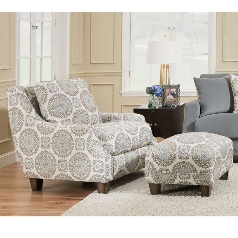 Milan Accent Chair & Matching Ottoman by Franklin Lewis Furniture Store