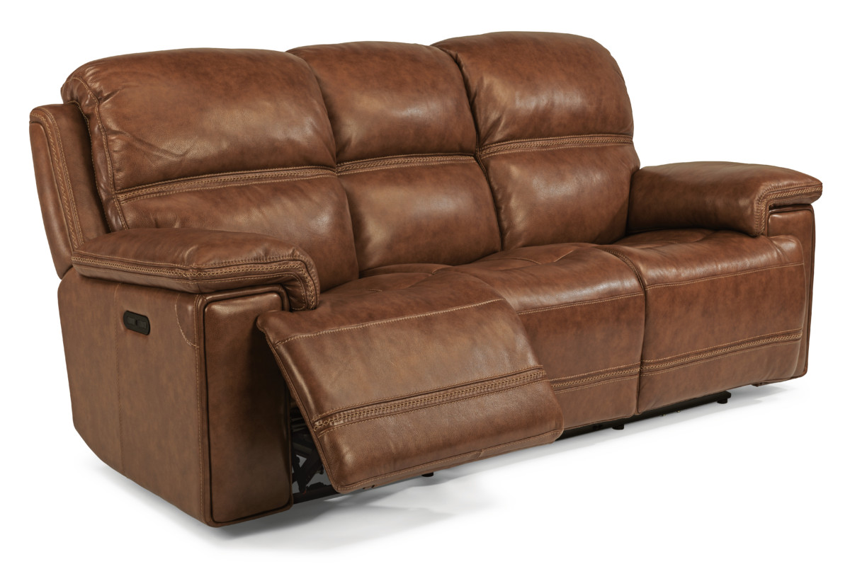flexsteel fenwick leather reclining sofa